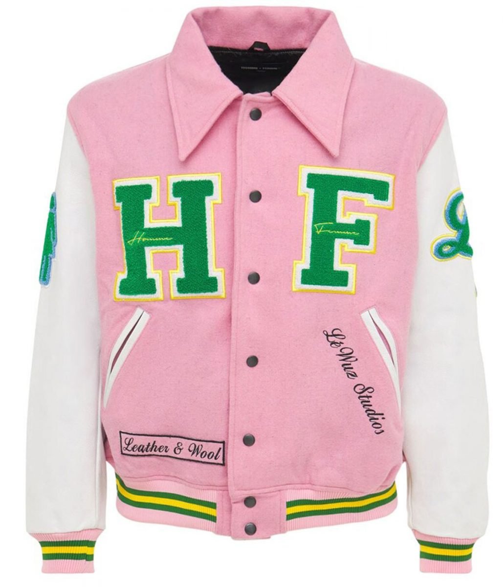 HF Homme Femme Letterman Pink Jacket